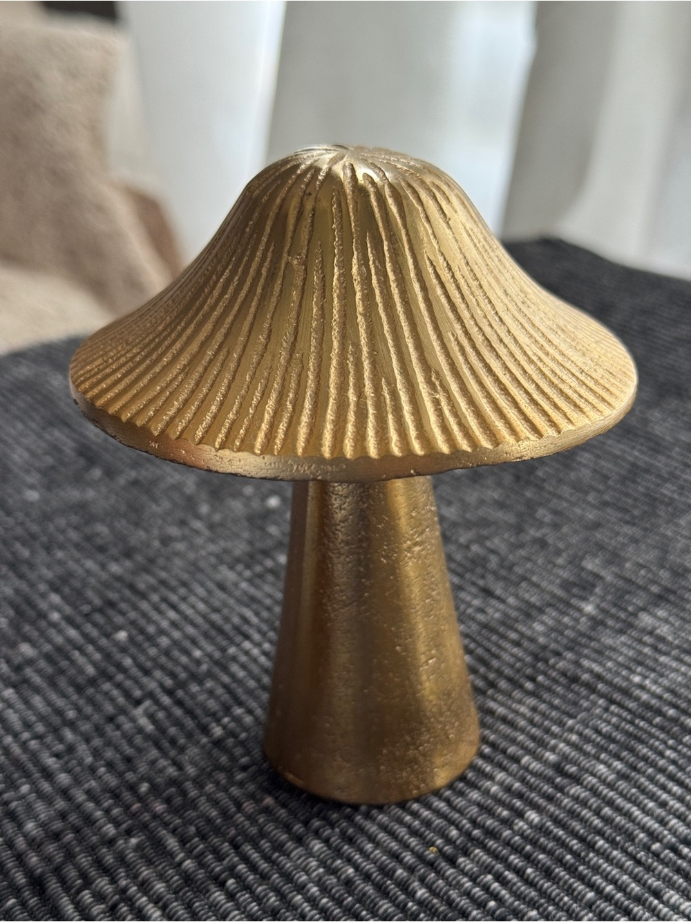 Gold Mushroom Decor Sculpture Paperweight Figurine (Small)